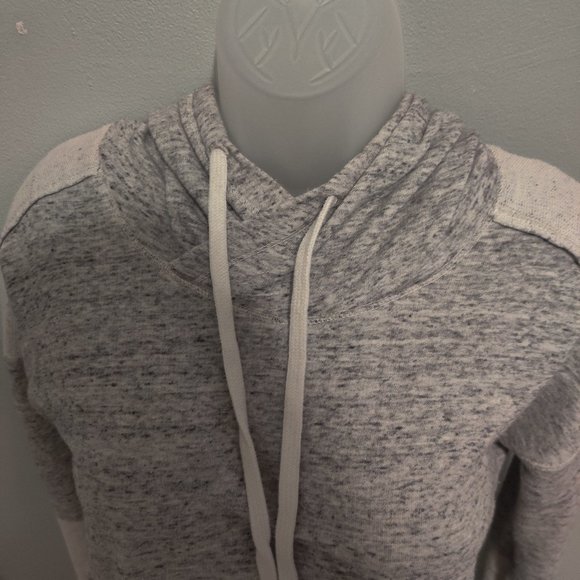 Grey and Cream Pull Over Hoodie - Picture 4 of 6